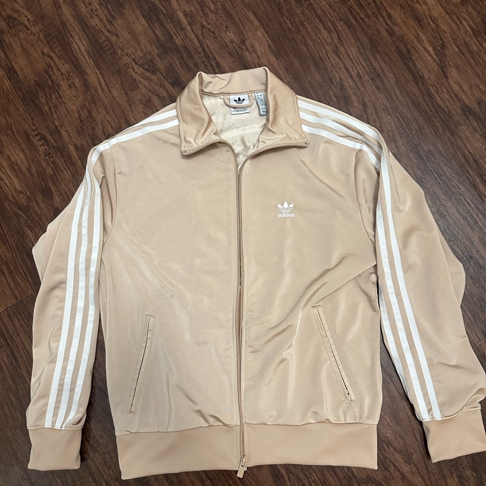 Adidas Gold Track Jacket with White Stripes